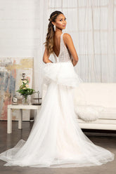 Bridal Long Sleeveless Mermaid Mesh Wedding Gown